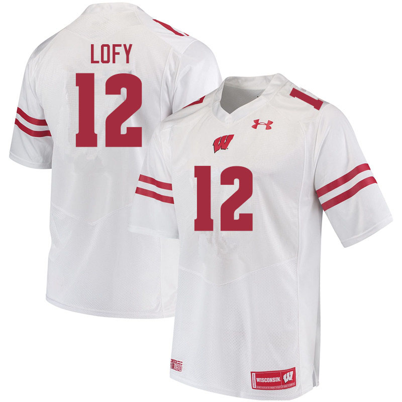 Wisconsin Badgers Men's #12 Max Lofy NCAA Under Armour Authentic White College Stitched Football Jersey MK40B84AH
